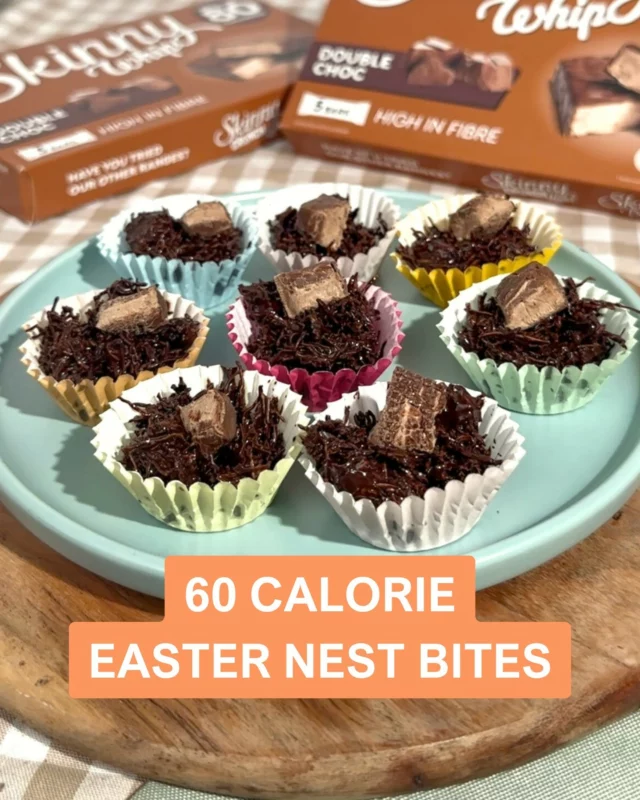 Fancy some Easter weekend baking? Try these super easy Skinny Whip Easter Nests! Only 60 Calories per nest and absolutely delicious 😍

#skinnybars #skinnywhip #easyrecipes  #easterrecipes #lowcalorierecipes #easterholidays #easterweekend